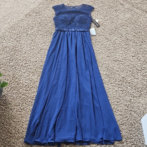 Xscape Dresses & Skirts - NWT Xscape Blue Evening Gown Lace Maxi Formal 4